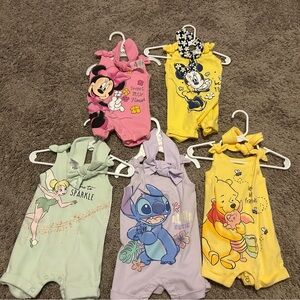 Disney Baby Rompers Set of 5 Rompers